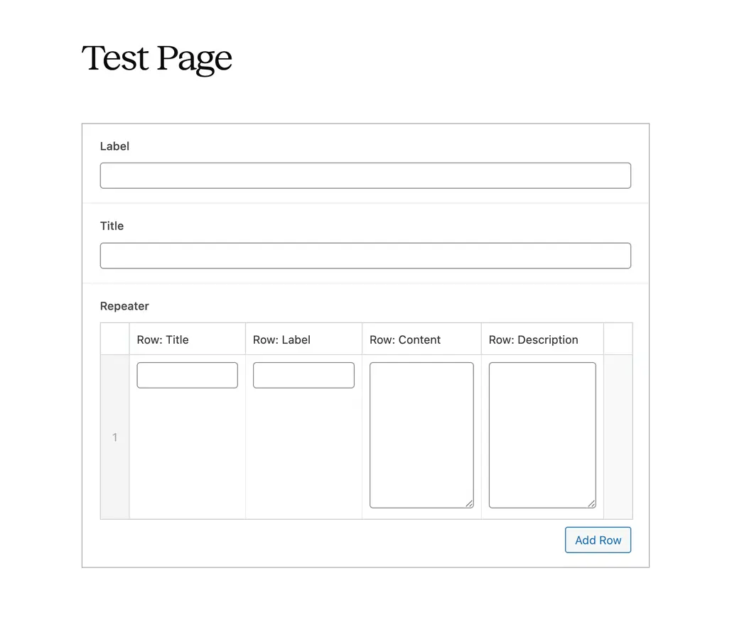 Example of default ACF layout.